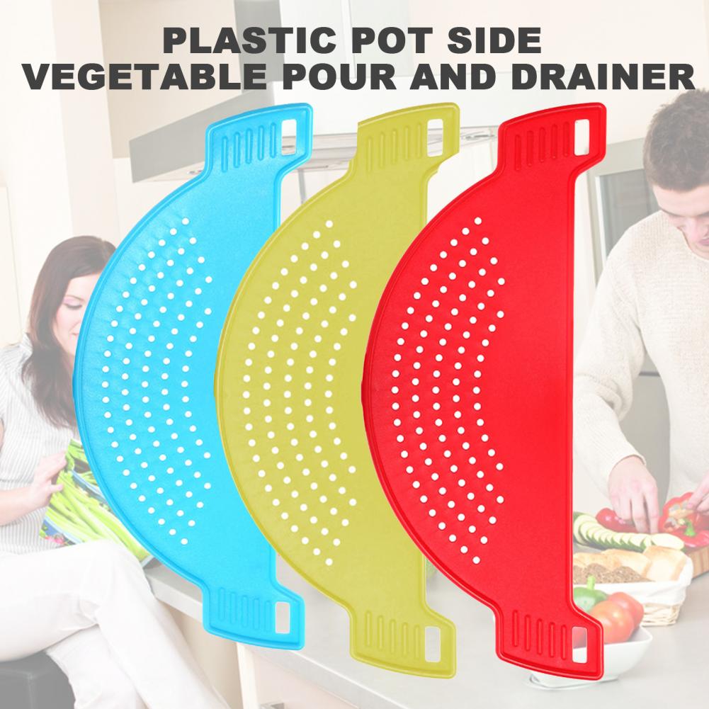 Tabla escurridora con forma de media luna para lavar verduras, resistente al calor, embudo, utensilios de cocina