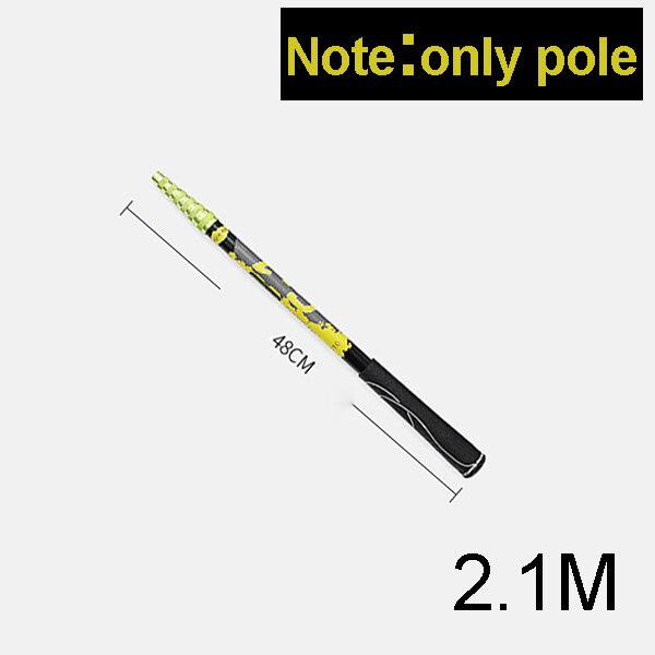 Fishing landing hand Nets 4M 3M 2.1M Folding Carbon rod Nylon Collapsible steel Tackle tank Hole Depth Dipfor fishing A239: 2.1m pole