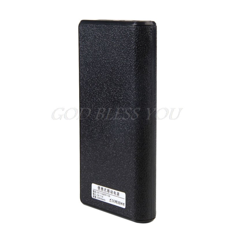 Dual Usb Power Bank 6X18650 Externe Backup Battery Charger Box Case Voor Telefoon