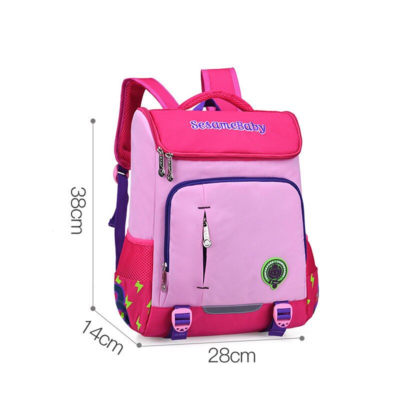 Kinderen School Tassen rugzak voor Jongens Meisjes reistas Rugzakken Grote Capaciteit Rugzak voor 1-5 rangen Mochila Infantil zip: small pink