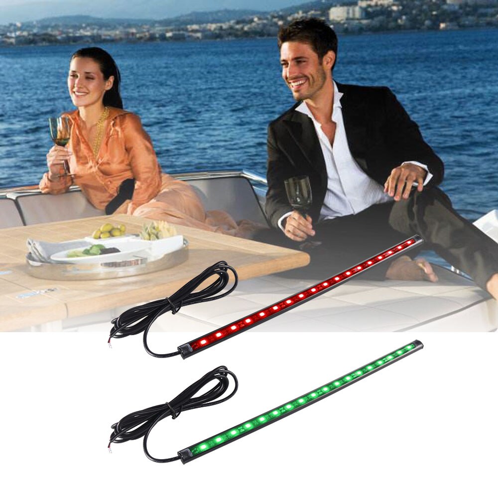 Led båt navigationsljus för båt fartyg ponton yacht skeeter 1 par rött och grönt vattentätt 2 st/ hållbart och väderbeständigt