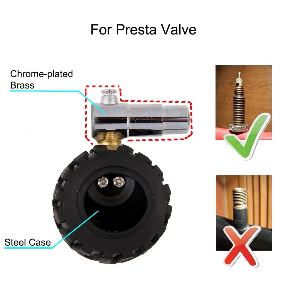 Godeson Presta Valve BicycleTire Pressure Gauge 0-160psi and 0-11bar