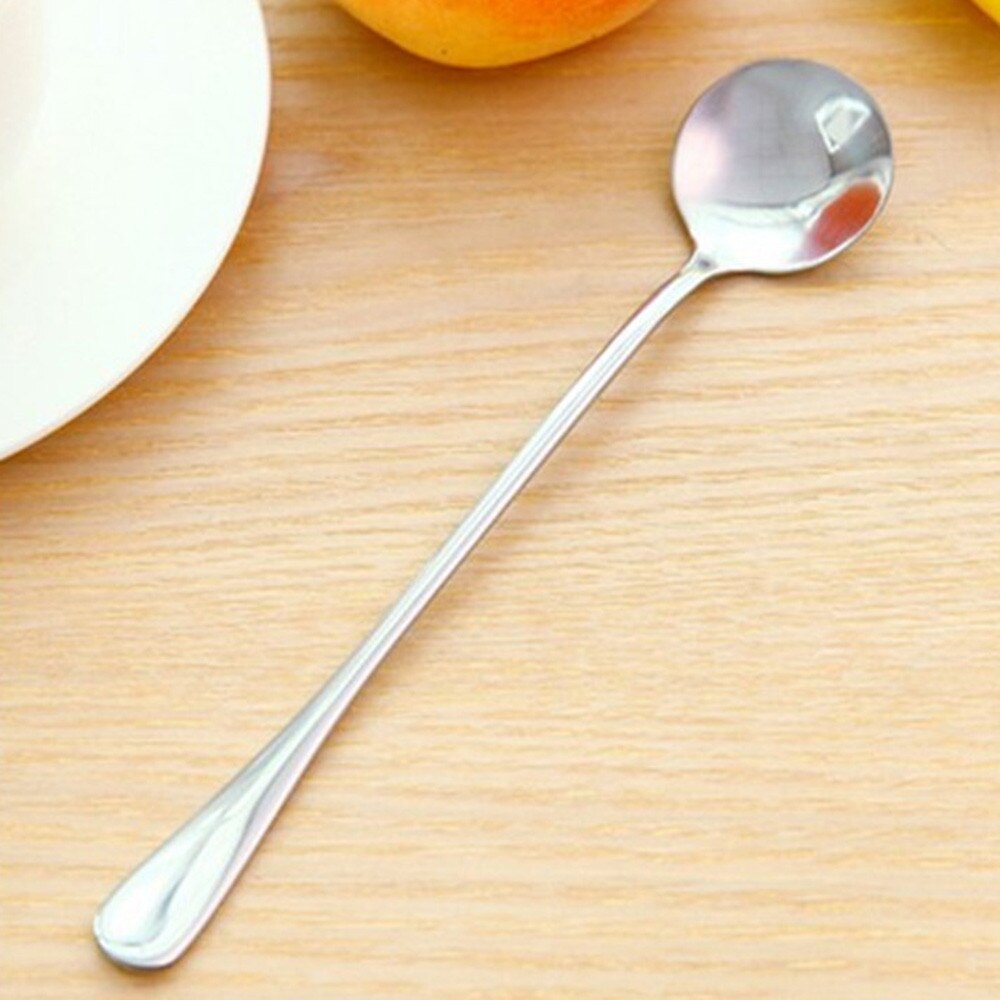 Fast Long Handle Tea Coffee Spoons Ice Cream Cutlery Stainless Steel Tableware: A