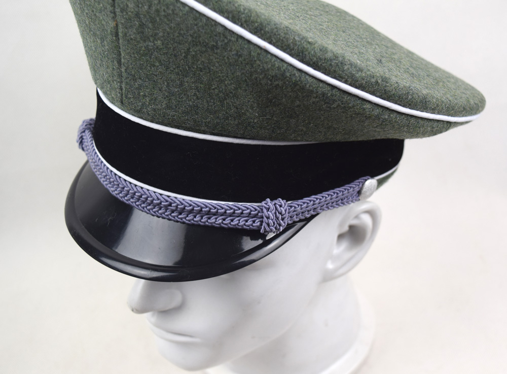 Officer Hat - German Elite Style - Chin Cords - Reenactment Cap