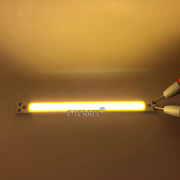 Led cob strip 120*10mm lampen 9v 12v dc 10w warm wit blauw rood groen flip chips voor doe-het-zelf autoverlichting cob led buizen: Warm wit 3000k 12v
