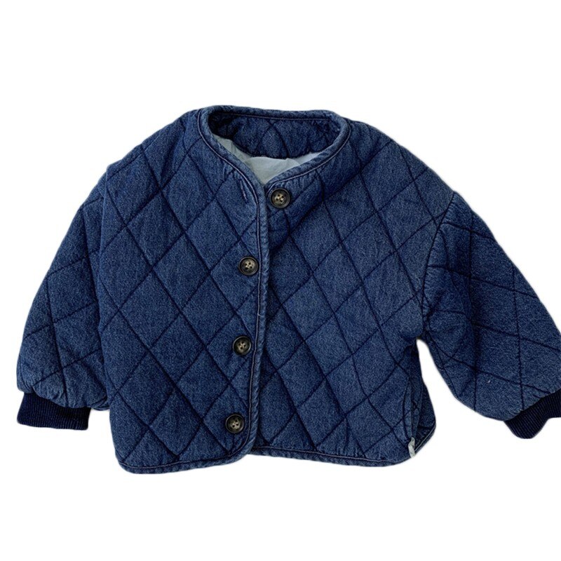 neue Baby Mädchen Jungen Verdicken Warme Denim Mantel Herbst Winter Baumwolle Langarm Kinder Jacke Oberbekleidung 0-24M