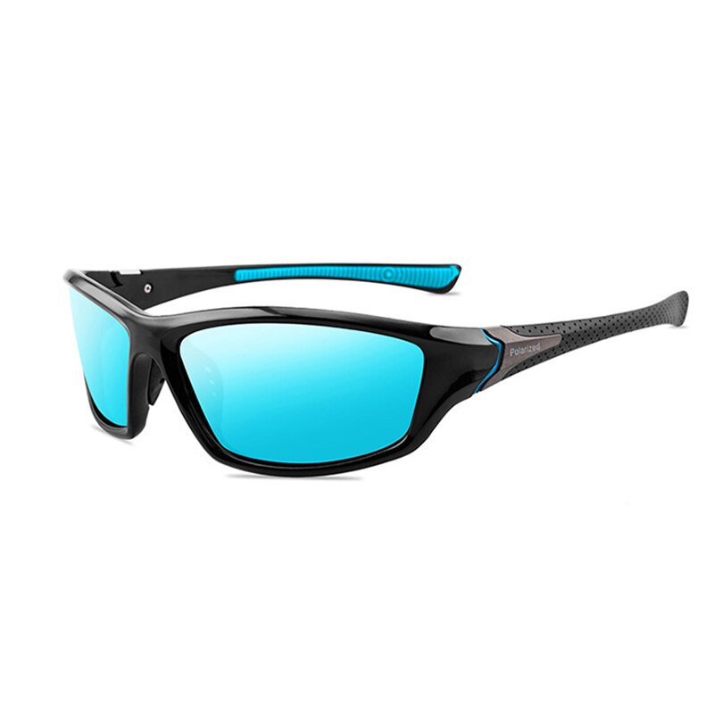 Spesialiserte hd fiske briller polariserte  uv400 fiske solbriller unisex utendørs camping fottur briller sport sykling beskyttelsesbriller: Svart blå