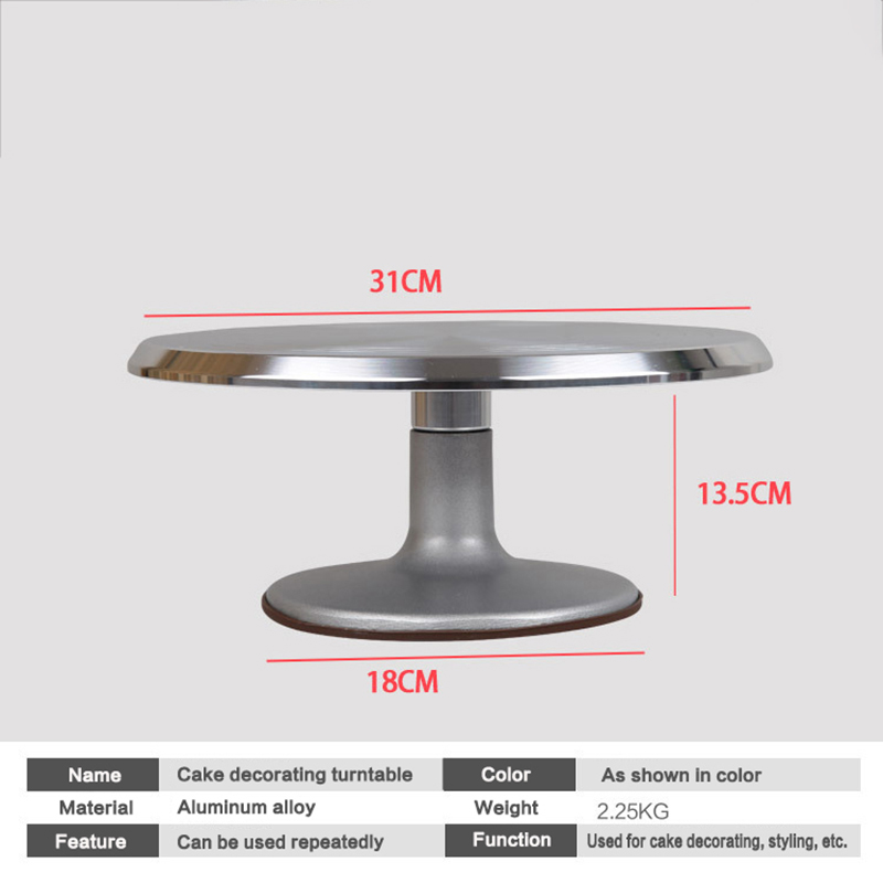 8-12 Inch High Cake Turntable Platform Aluminum Alloy Rotating Baking Stand Decorating Tools Mould Scale Maker Dessert