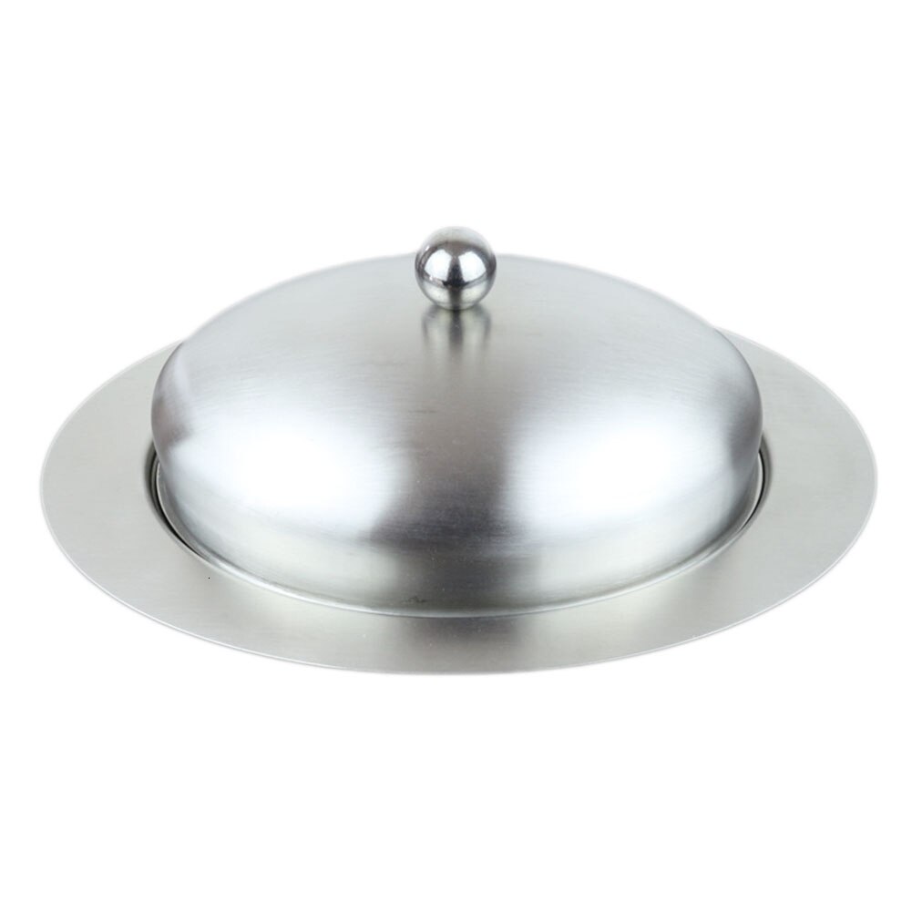 304 Stainless Steel Butter Dish Box Container Cheese Server Storage Keeper Tray with Lid Kitchen Dinnerware: Oval lid