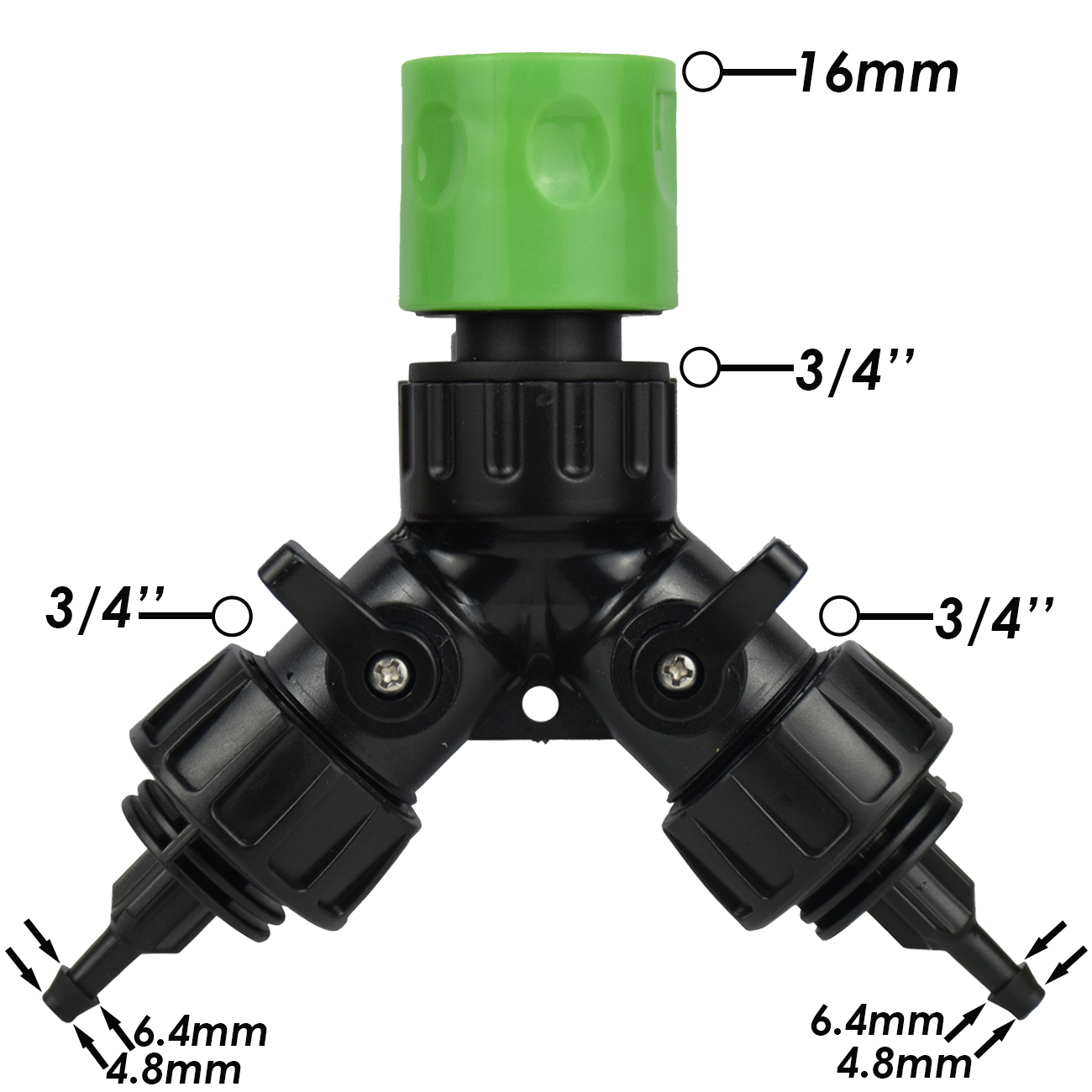 Kesla 1pc kranadapter 1- veis 2- -veis 4- -veis splitter dryppvanning hage 1/4 -tommers slange automatisk vanningssystemsett bonsai potteplante: Gul