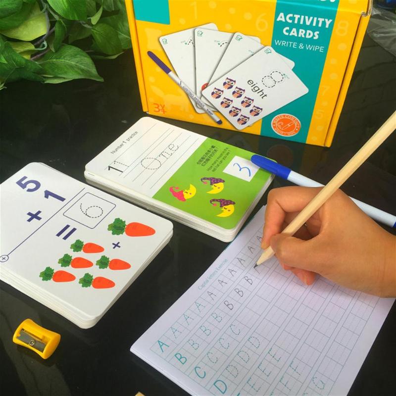 Alphanumeric Word Writing Cognitive Card Erasable Practice Handwritten Card Early Education Learning Toy