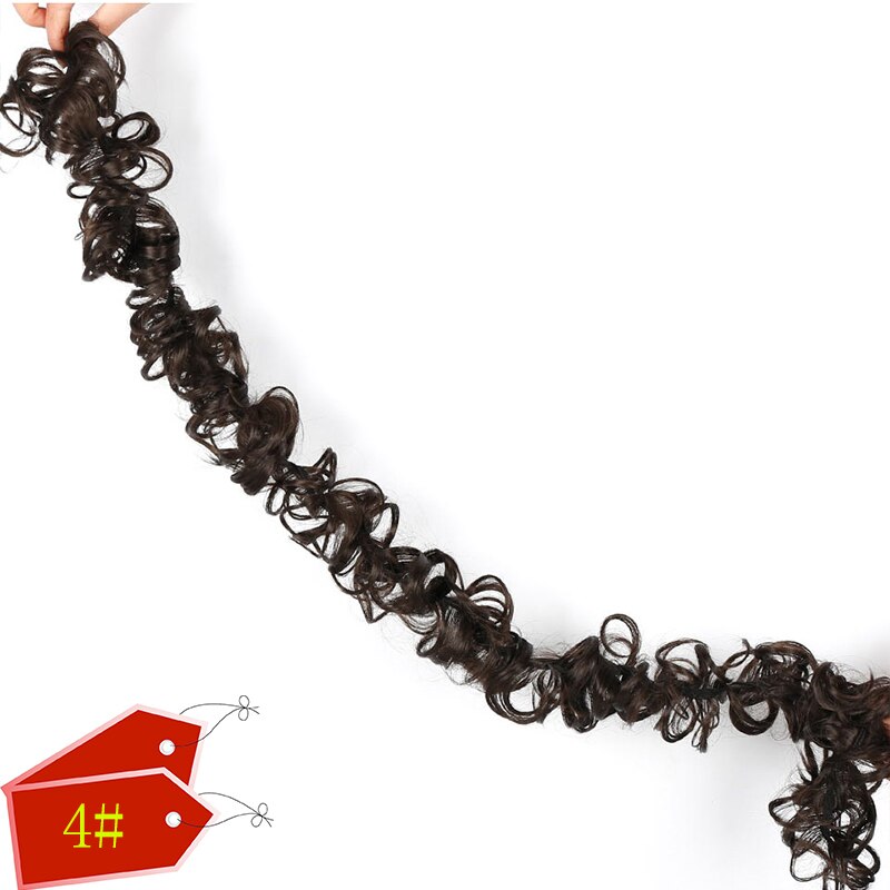 DIANQI un moño rizado con una banda de goma atada alrededor del moño y una cola de caballo envuelta alrededor del cabello de una mujer: 4