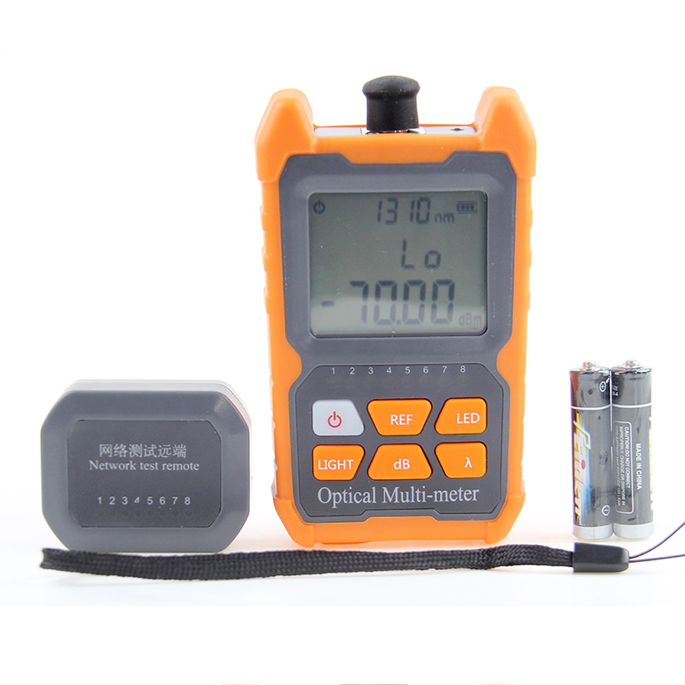 Portable Mini Fiber Optical Power Meter 8 Wavelengths with LED Light Network Cable Tester FTTH Fiber Optic Cable Tester