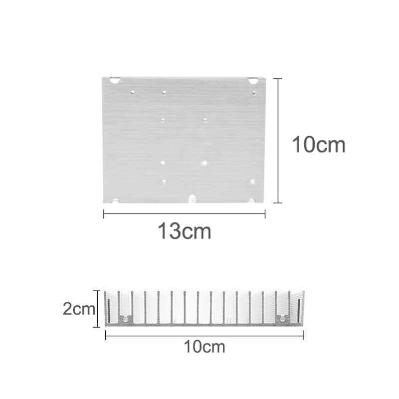 Disipador de calor de aluminio para acuario, radiador LED de 44x10x2cm, espectro completo, luz de cultivo artesanal: 13cm