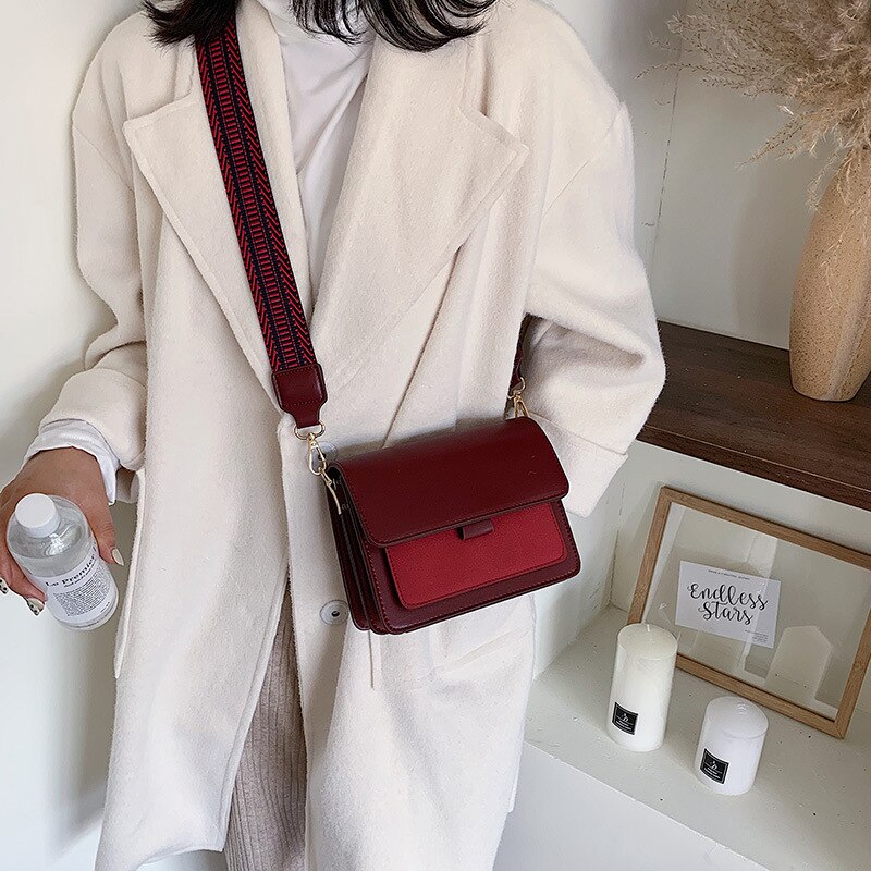 Sacchetto di Spalla di Cuoio DELL'UNITÀ di elaborazione delle donne Cinghia Larga Piccolo Lembo di Borsa Con Tracolla Delle Signore Della Borsa di Alta Qualità Delle Donne Messenger Bag Borsa Femminile