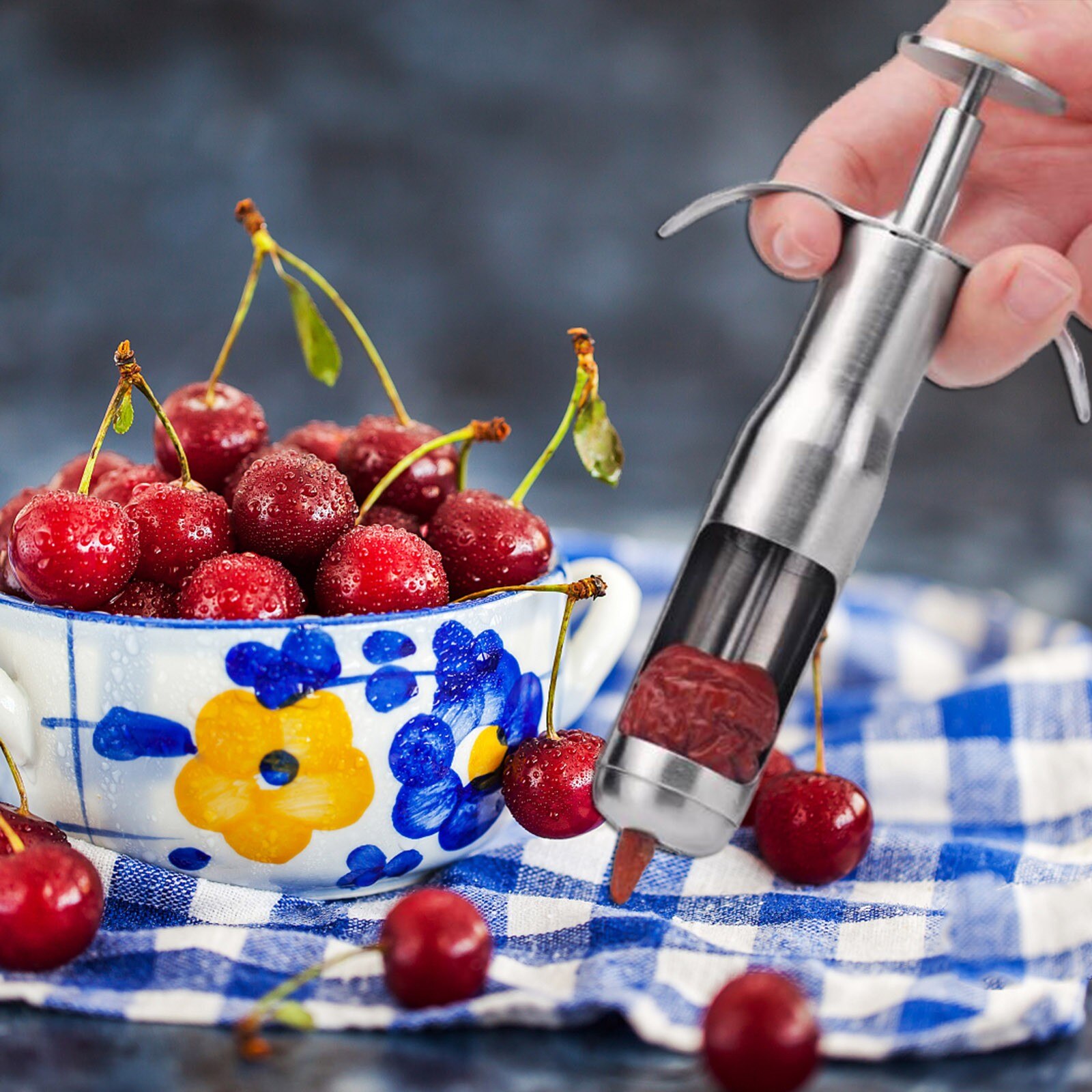 Cherry Pitter Stainless Steel Kitchen Utensils Red Dates Cherries Olive Core Remover Seed Push Out Tool Accessories