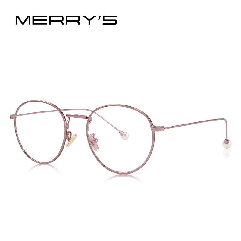 Vrouwen Mode Optische Frames Brillen Stralingsbestendige Bril Parel Benen S'2076: C03 Rose