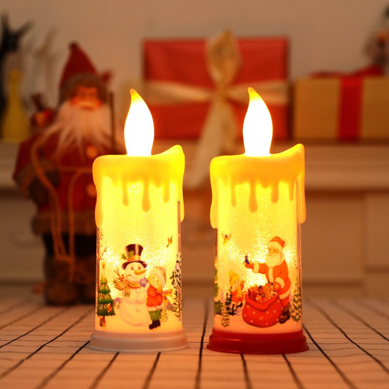 Kerst Teardrop Kaars Elektronische Simulatie Kaars Licht Kerst Led Light Party Bruiloft Kaars Lampen Kerst Decroation