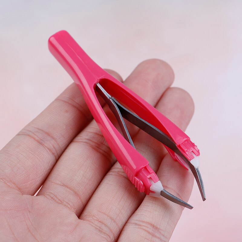 1Pc Automatically Eyebrow Tweezers Retractable Stainless Steel Slant Tip Hair Removal Eyebrow Tweezer Makeup Tool