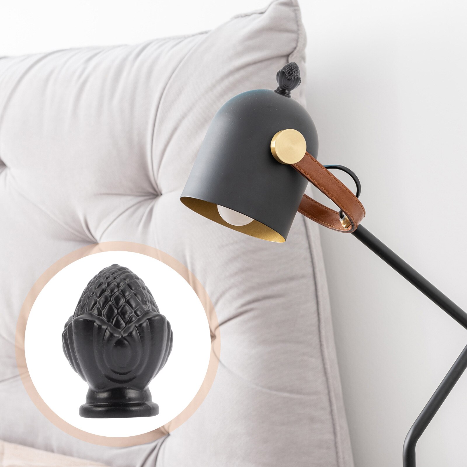 8pcs Lamp Finials Decorative Lamp Shade Knobs Light Finial Adornments: Black