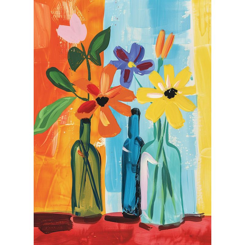 PhotoCustom Gemälde nach Zahlen, Blumenlandschaft, handgemalte Gemälde, , DIY Bilder nach Zahlen, Bausätze, Zeichnung auf Leinwand, Dekor: Schokolade / 35x50 cm