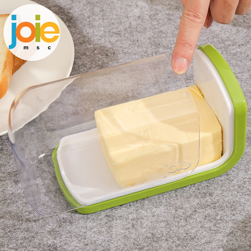 JOIE Cheese Storage Tray Butter Dish Container Box Transparent Plastic Cheese Server Keeper With Lid Cheese Board Kitchen Tools