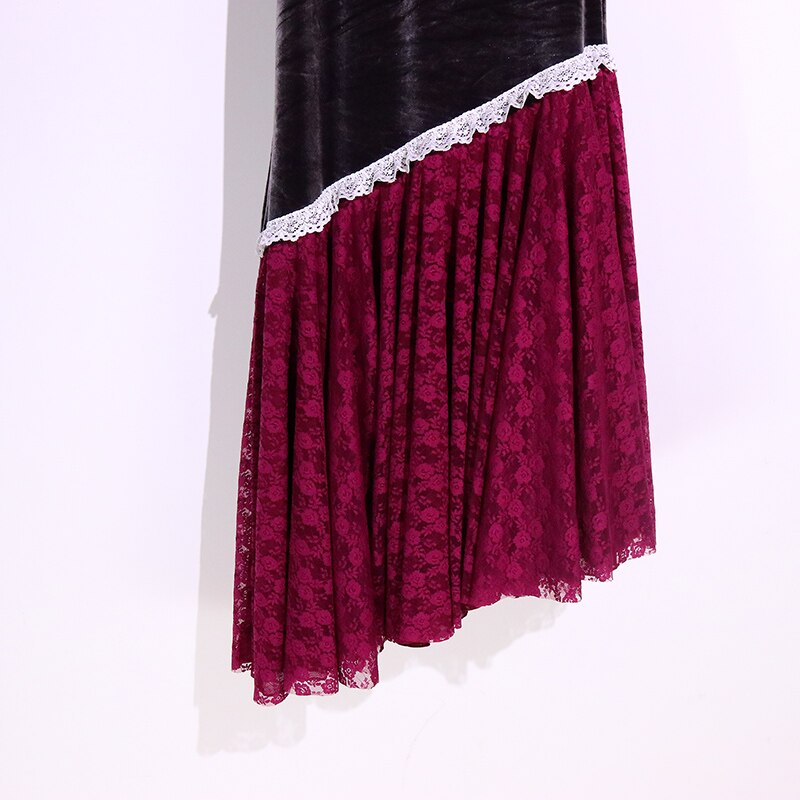 Filles robe espagnole Costume Flamenco velours et dentelle femmes salle de bal valse danse Foxtrot vêtements