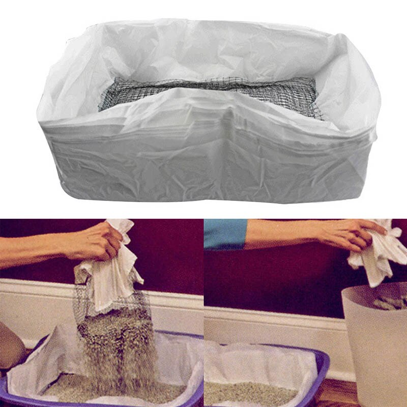 10 Pcs Reusable Cat Feces Filter Net Cats Sifting Litter Tray Liners Elastic Litter Box Liners AUG889