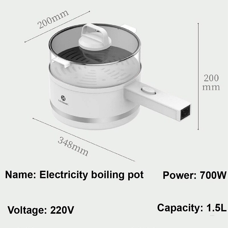 1.5L elektryczny gar robić gotowania Multicooker patelnia patelnia parowar gorący kociołek owsianka zupa kuchenka urządzenie śniadaniowe nie-Stick garnek