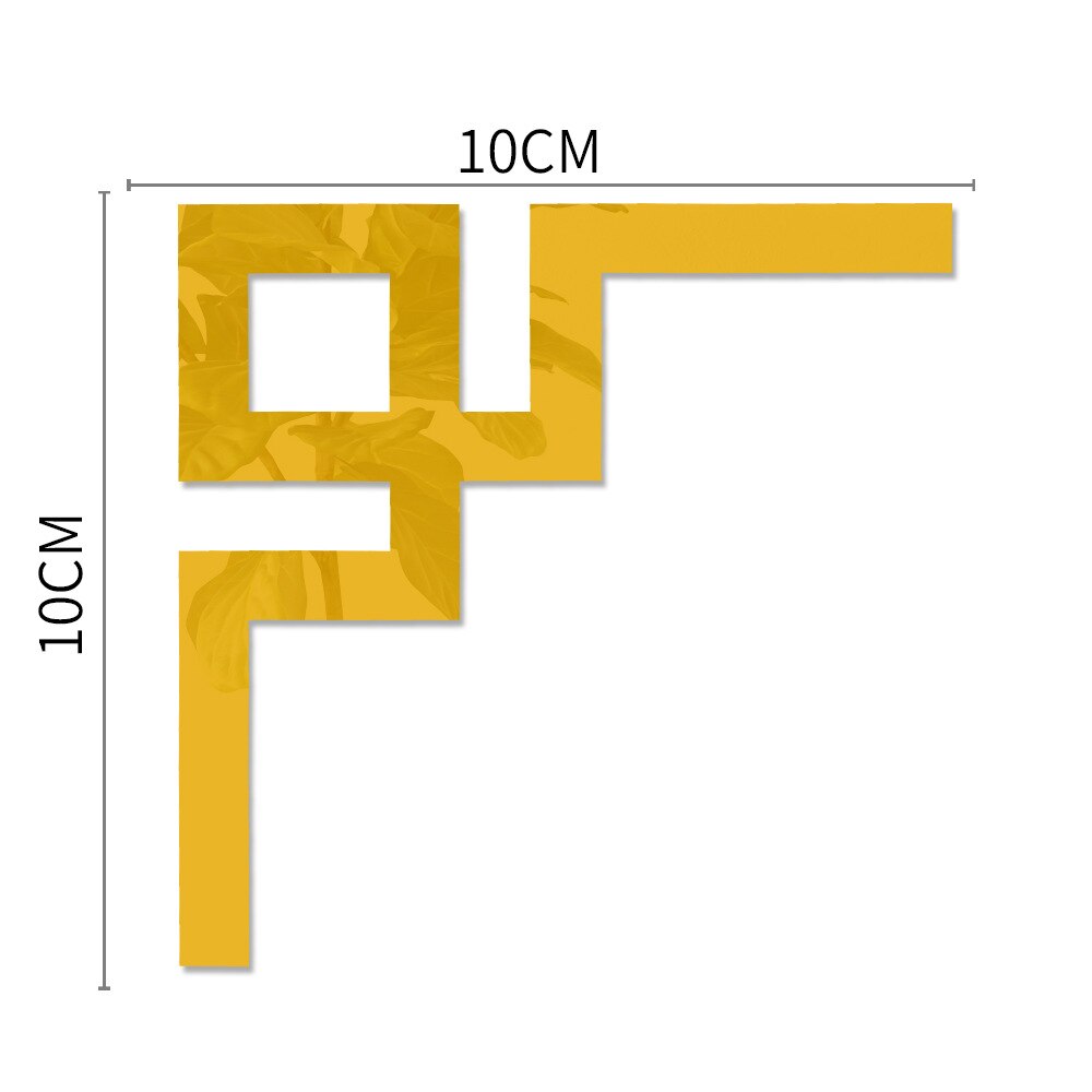 4 Pcs Door Wardrobe Background Wall Corner Decoration Acrylic Mirror Stickers Wallpaper Living Room Home Decor Accessories: Gold