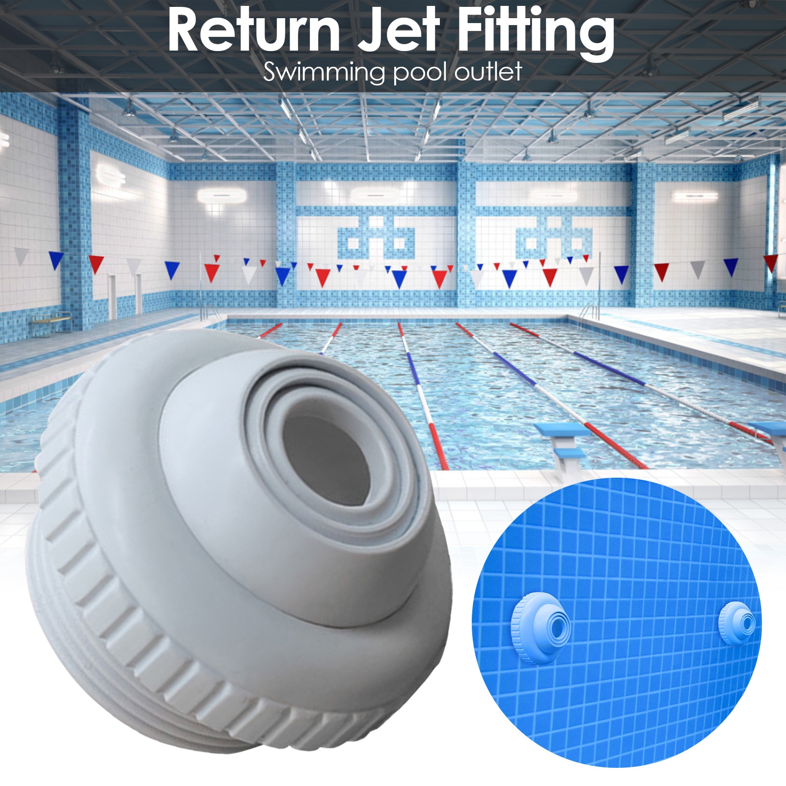 Swimmingpool spa retur jet montering massage dyse indgang udløb badekar dyse med justerbart jet øjeæble pool tilbehør