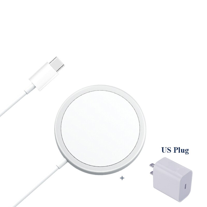 Magnetische Drahtlose Ladegerät mit USB-C Integrierte Kabel Tragbare für praktisch 12 Profi Max 15W Qi Magsafing Schnelle Ladung Pad: uns Stecker