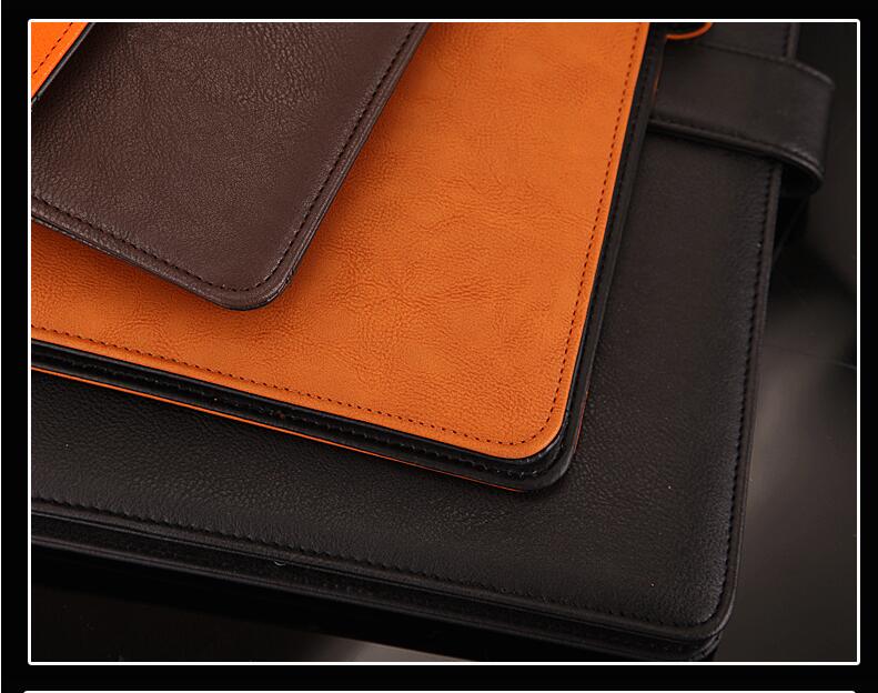 PU artificial leather folder ring binder a4 portfolio for documents padfolio briefcase with notebook cellphone holder 1210C