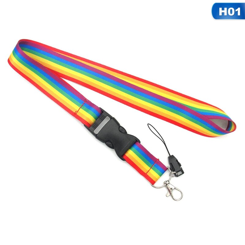 Regenbogen Homosexuell Stolz praktisch Riemen Hals Lanyards mit schnell Freisetzung Schnalle für Schlüssel Ich würde Karte praktisch USB Halfter hängen Seil: Default Title