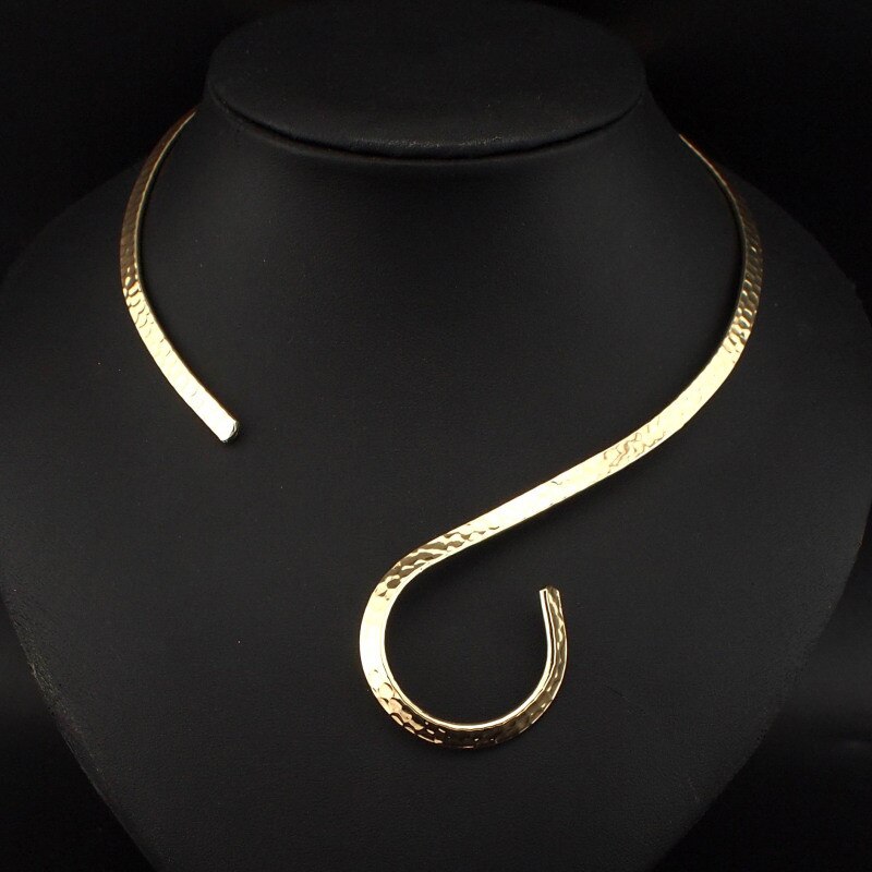 Manilai grande moda punk gargantilha colares maxi jóias de metal torques gargantilha gargantilha gargantilha colar de babador feminino colares collier femme: Gold