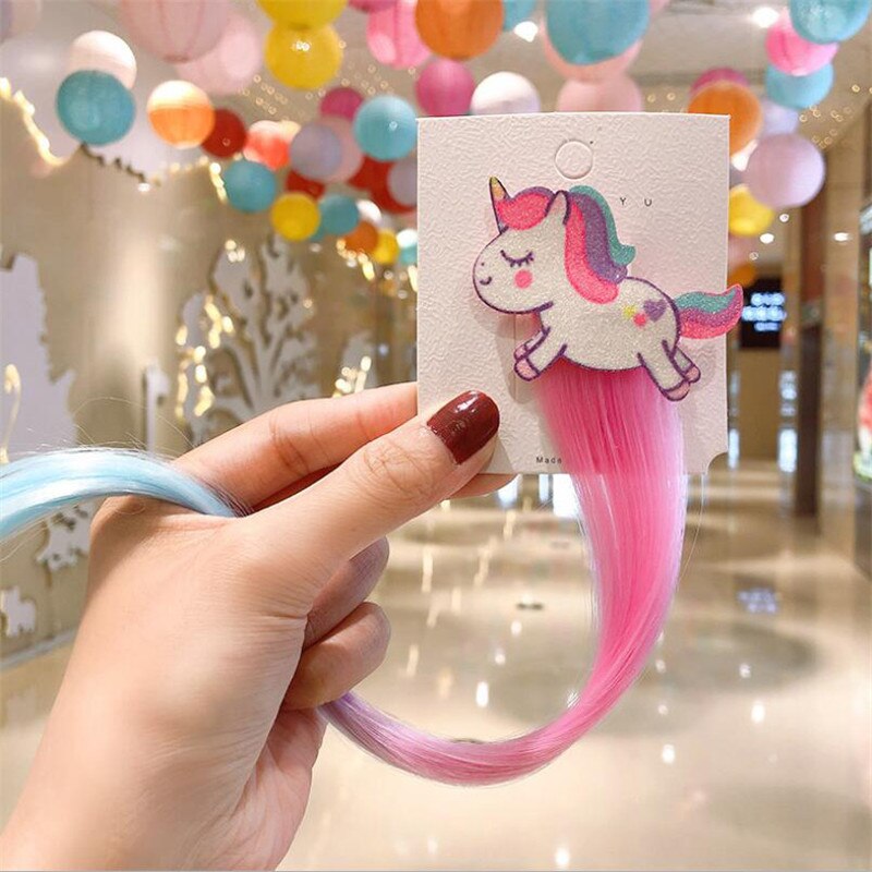 1pc meisjes regenboog wolk eenhoorn pruik haarspeldjes voor meisjes haar houder kinder haarspeldjes haarelastiekjes meisjes haaraccessoires: Eenhoorn