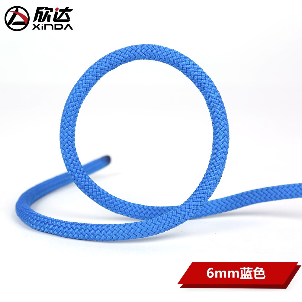 Xinda outdoor 6mm 8mm static rope grab knot rope rescue rope climbing outdoor safety auxiliary rope: 6mm-Blue-10meter