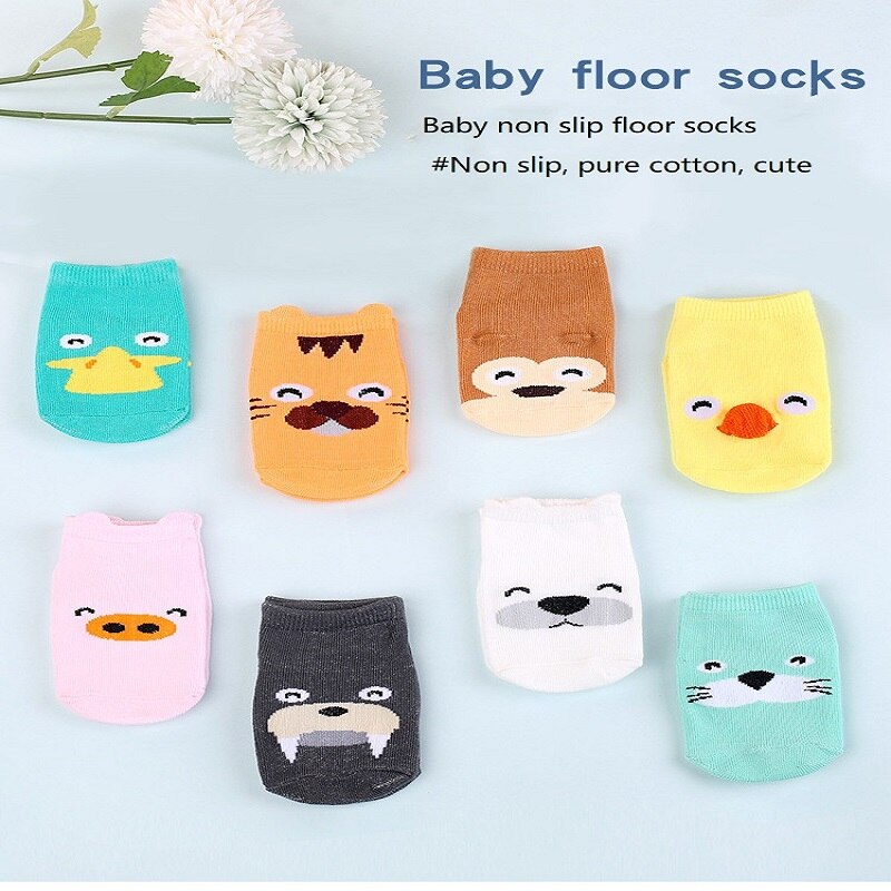Calcetines antideslizantes de algodón para niños y niñas, medias cómodas de tubo suave, de 0 a 1 años,
