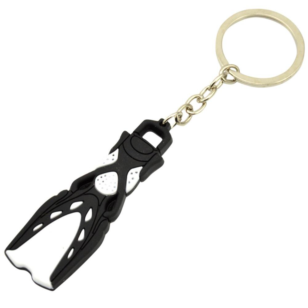Utomhus sport mini dykning fin nyckelring nyckelring flipper nyckelring dykare dykning tillbehör nyckelring: Svart
