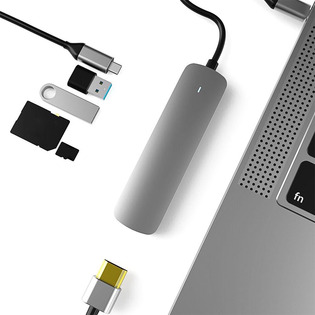 6 In 1 TYPE-C Hub Converter Usb 2.0 Usb 3.0 Sd Tf Reader 4K Hdmi Pd Splitter Meerdere Hoge snelheid Expander Adapter