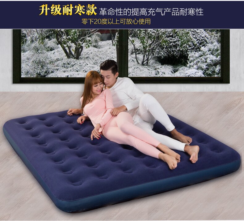 Flocking Comfortable Inflatable Air Bed PVC Portable Air Mattress Eco-friendly Outdoor Camping