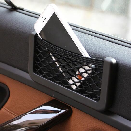 Hoge Auto Kofferbak Opbergtas Trash Box Holder Seat Elastische String Net Magic Sticker Mesh Opslag Pocket seat Back Bag
