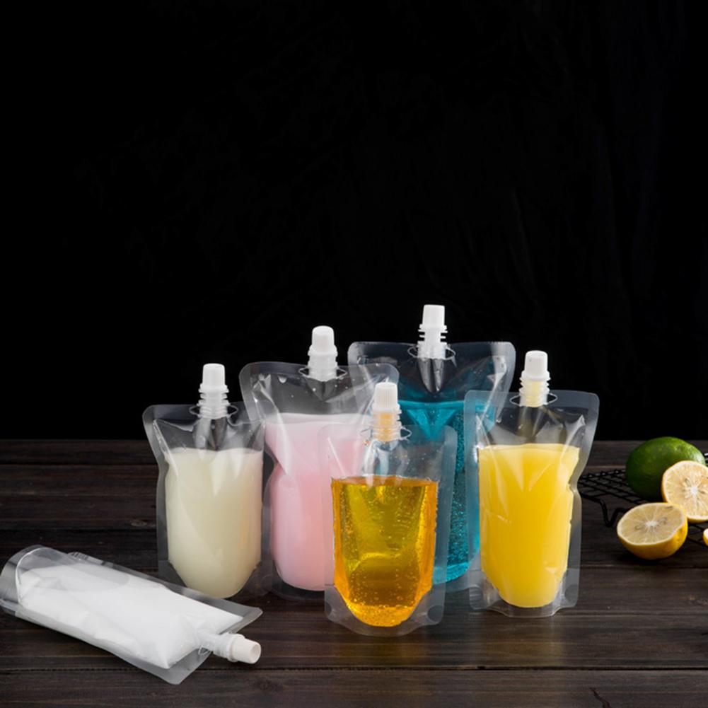 50Pcs Stand Bag Versatile Spout Pouch Practical Comfortable Grip Disposable Stand-Up Pouch for Home