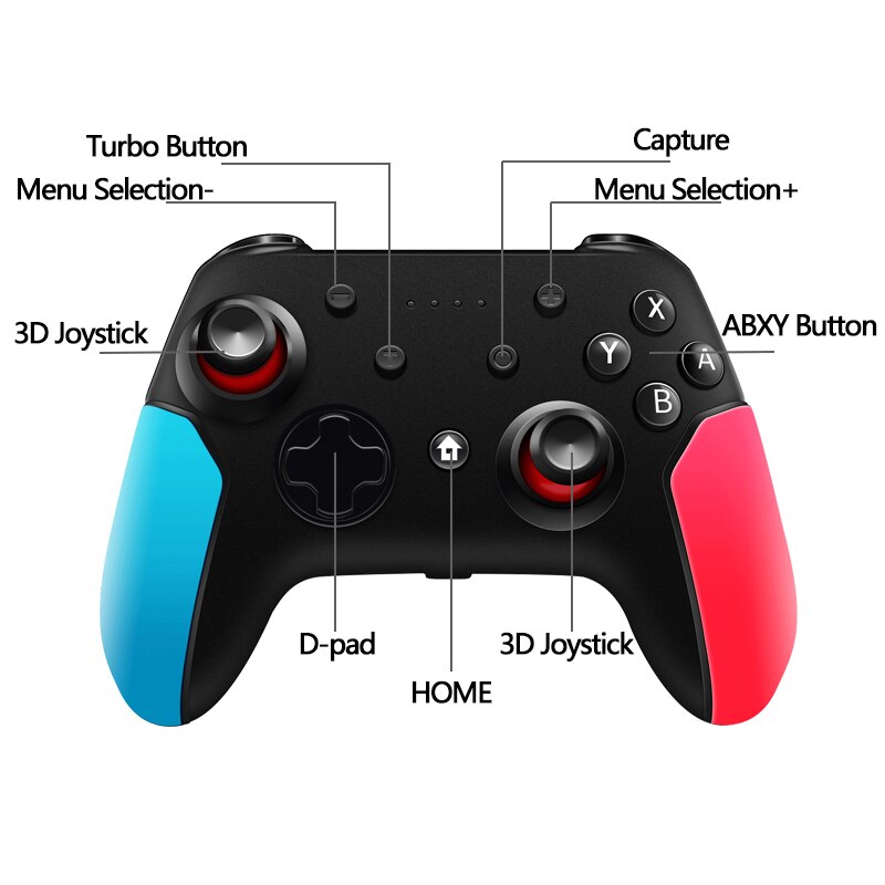 Manette sans fil Bluetooth pour Nintendo Switch Pro NS-Switch Pro manette de jeu pour Console Switch avec poignée 6 axes