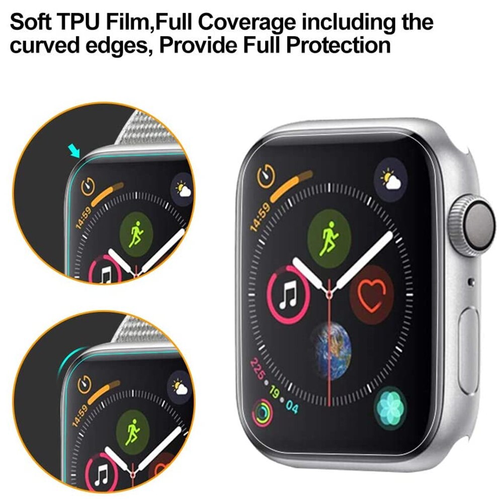 6 Pack Screen Protector Voor Apple Horloge 7 6 Se Serie 5 40Mm 44Mm Case Vriendelijke Bubble-gratis Hd Clear Iwatch 3 Tpu Flexibele Film