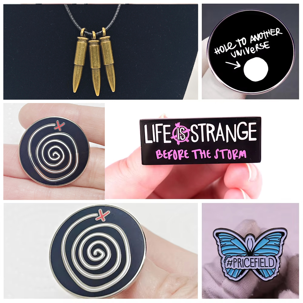 Life is of strange-nålar halsbandsset spel emaljbrosch ryggsäck väska kavajslag märken smycken accessoarer