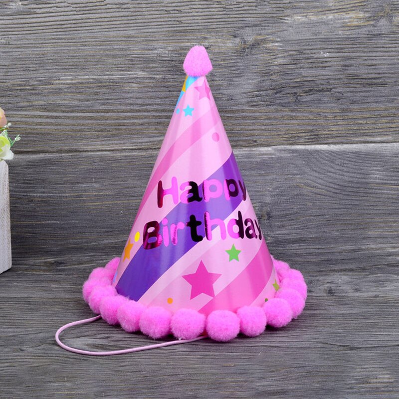 1pc Mini Party Hat Birthday Cap Boy And Girl First Birthday Flash Pointed Hat Party Decoration Blue Birthday Hat: 7