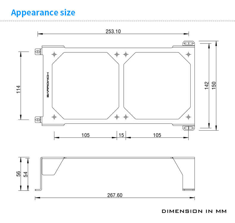 Barrowch 240 Heizkörper Installation Modul Für Modulare Kühlkörper Tafel fallen, Aluminium Legierung Extrem Hart Und Haltbar FBACER-01