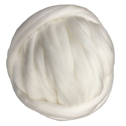 Chunky strik tæppe garn super blød bulk roving merino uld garn alternativ tæppe tørklæde sweater hånd strikke garn 250g: Hvid