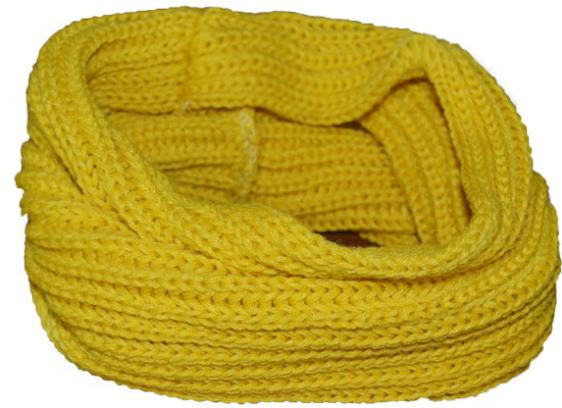 YSDNCHI Winter Ring Knitting Unisex Wool Neck Warmer Winter Scarves Women Pure Color Collar Keep Warm Elasticity Scarf: W082 Yellow